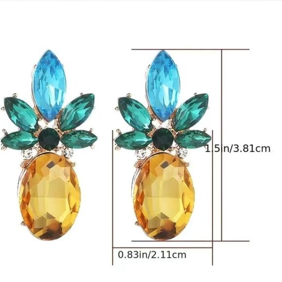🔅🆕🔅🍍 Crystal Pineapple🍍 Earrings 🍍 - Picture 8 of 10
